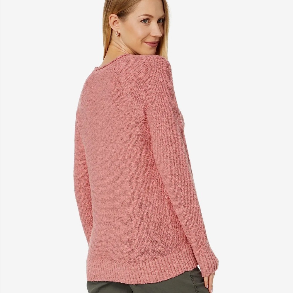 L.L. Bean Midweight Cotton Slub Rollneck Pullover Rose Wash